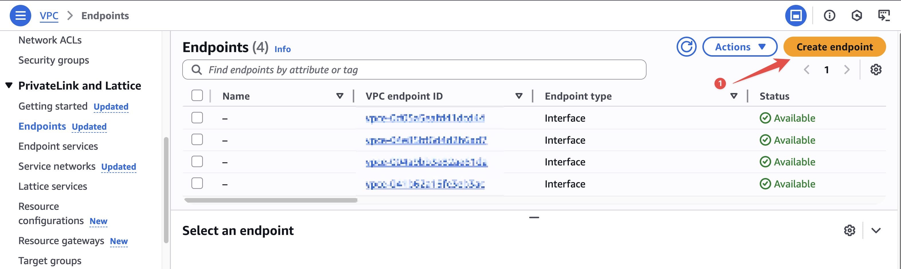 Create VPC Endpoint