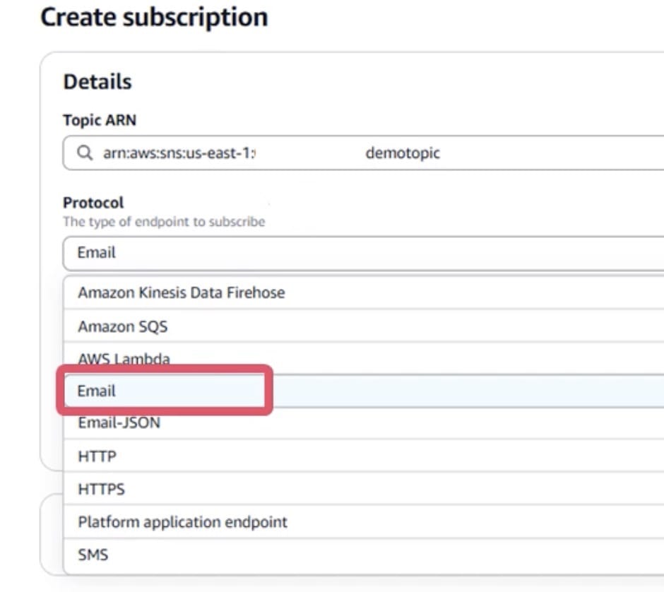 SNS supported protocols